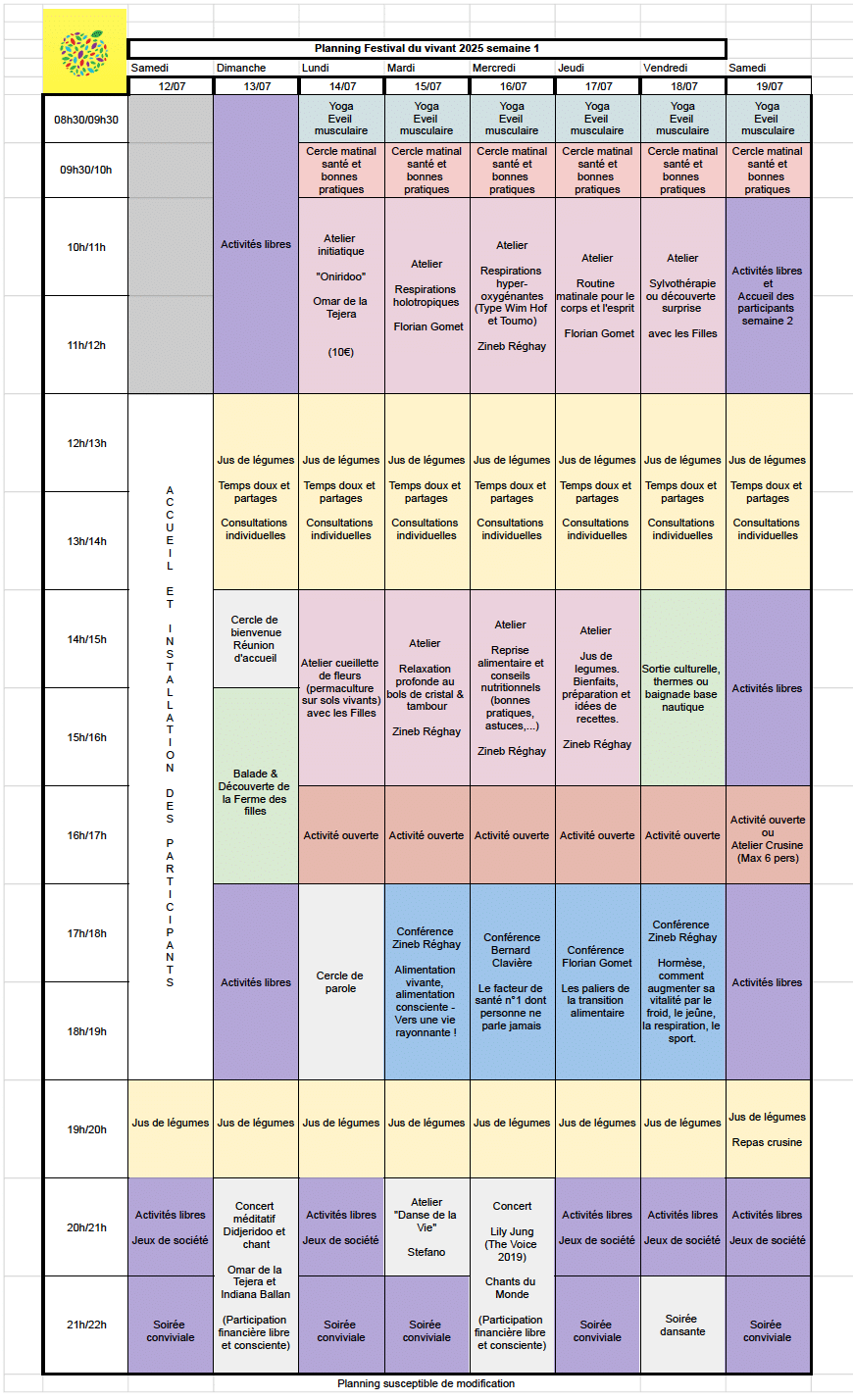 Festival du Vivant - Juillet 2025 Festival du Vivant - Juillet 2025