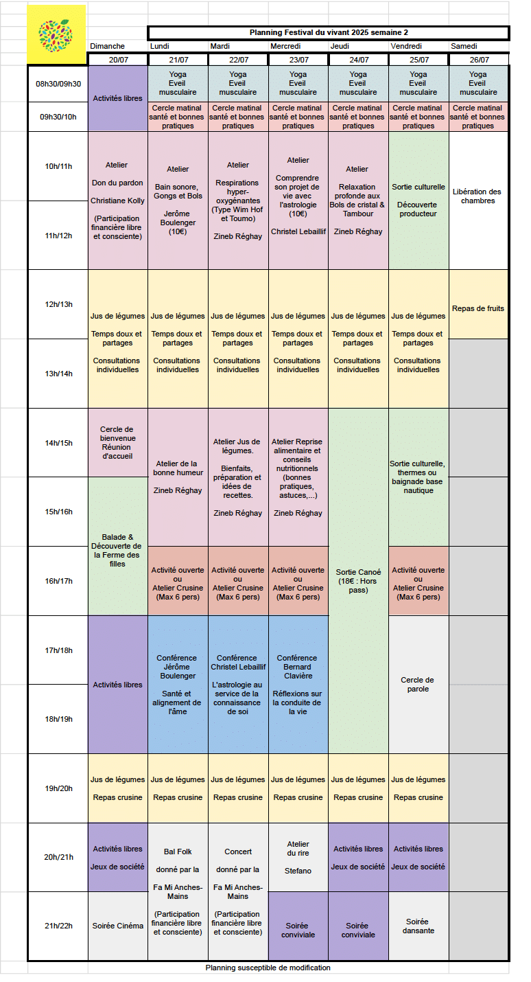 Festival du Vivant - Juillet 2025 Festival du Vivant - Juillet 2025